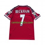Camisolas de futebol Manchester United Beckham 7 Retro Equipamento Principal 1998-1999 Manga Curta